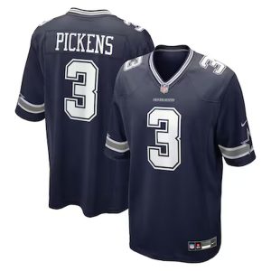 Men's Dallas Cowboys #3 George Pickens Nike Navy Game Jersey