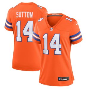 Women's Denver Broncos Courtland Sutton  Orange Mile High Collection 1977 Throwback Player Game Jersey