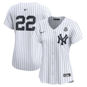 Women's New York Yankees #22 Juan Soto  White 2024 World Series Home Limited Player Jersey