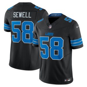 Men's Detroit Lions #58 Penei Sewell  Black Vapor F.U.S.E. Alternate Limited Jersey