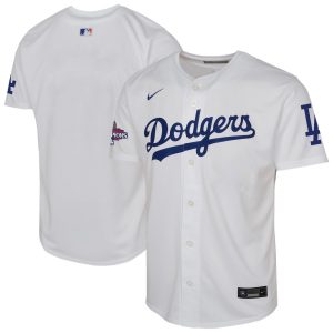 Youth Los Angeles Dodgers   White 2024 World Series Champions Home Limited Jersey
