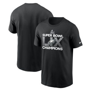 Men's Philadelphia Eagles  Black Super Bowl LIX Champions Supplemental T-Shirt