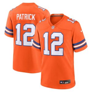 Men's Denver Broncos Tim Patrick  Orange Mile High Collection 1977 Throwback Player Game Jersey