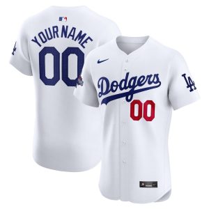 Men's Los Angeles Dodgers  White 2024 World Series Champions Home Elite Custom Jersey