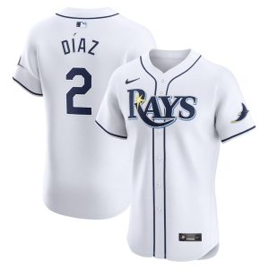 Men's Tampa Bay Rays #2 Yandy Diaz Nike White Home Elite Player Jersey