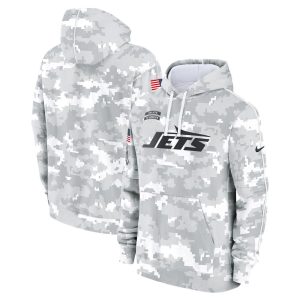 Men's New York Jets  Arctic Camo 2024 Salute to Service Club Fleece Pullover Hoodie