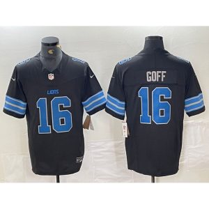 Men's Detroit Lions #16 Jared Goff  Black 2nd Alternate Vapor F.U.S.E. Limited Jersey