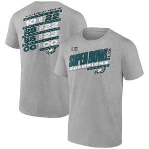 Men's Philadelphia Eagles  Heather Gray Super Bowl LIX Champions Big & Tall Counting Points Score T-Shirt