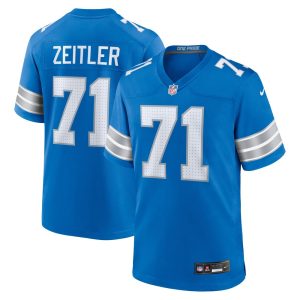 Men's Detroit Lions Kevin Zeitler   Blue Game Jersey