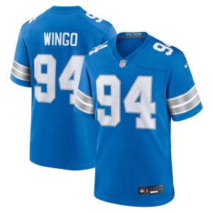 Men's Detroit Lions Mekhi Wingo   Blue Team Game Jersey