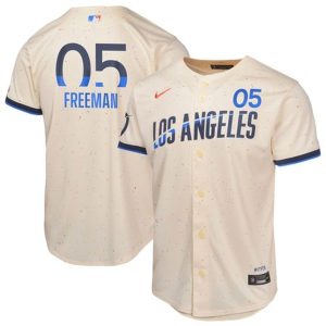 Youth Los Angeles Dodgers #05 Freddie Freeman  Cream 2024 City Connect Limited Player Jersey