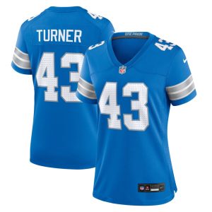 Women's Detroit Lions James Turner   Blue Game Jersey