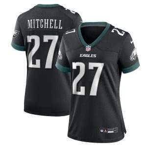 Womens  #27 Quinyon Mitchell Midnight Black Philadelphia Eagles Team Game Jersey