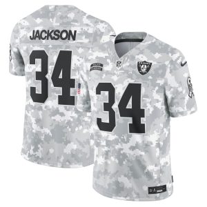 Men's Las Vegas Raiders Bo Jackson  Arctic Camo 2024 Salute to Service Retired Player Limited Jersey