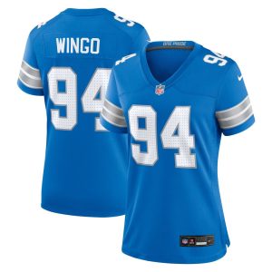 Women's Detroit Lions Mekhi Wingo   Blue Team Game Jersey