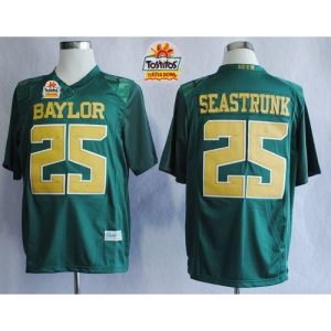 Bears #25 Lache Seastrunk Green 2014 Fiesta Bowl Patch Stitched NCAA Jersey