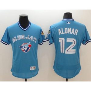 Blue Jays #12 Roberto Alomar Light Blue Flexbase Authentic Collection Cooperstown Stitched MLB Jersey