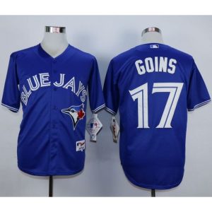 Blue Jays #17 Ryan Goins Blue Cool Base Stitched MLB Jersey