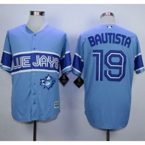 Blue Jays #19 Jose Bautista Light Blue Exclusive New Cool Base Stitched MLB Jersey