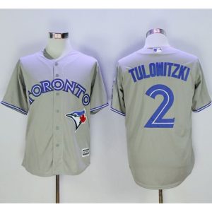 Blue Jays #2 Troy Tulowitzki Grey New Cool Base 40th Anniversary Stitched MLB Jersey