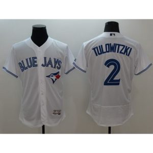 Blue Jays #2 Troy Tulowitzki White Flexbase Authentic Collection Stitched MLB Jersey