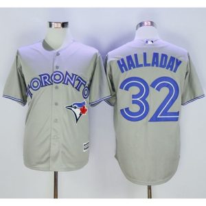 Blue Jays #32 Roy Halladay Grey New Cool Base Stitched MLB Jersey