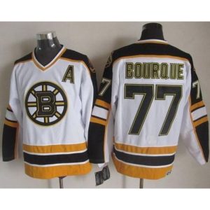 Bruins #77 Ray Bourque White/Black CCM Throwback Stitched NHL Jersey