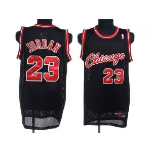 Bulls #23 Michael Jordan Stitched Black Crabbed Typeface NBA Jersey