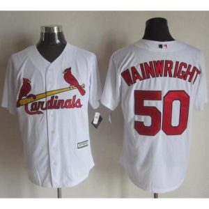 Cardinals #50 Adam Wainwright White New Cool Base Stitched MLB Jersey