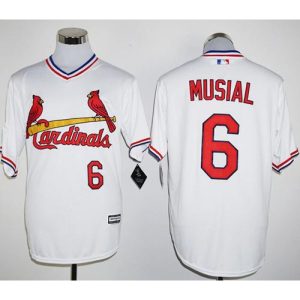 Cardinals #6 Stan Musial White New Cool Base Cooperstown Stitched MLB Jersey