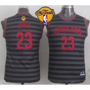 Cavaliers #23 LeBron James Black/Grey Groove The Finals Patch Stitched Youth NBA Jersey