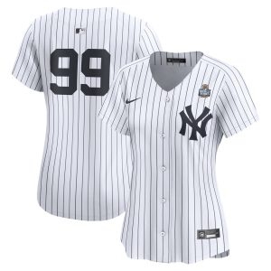 Women's New York Yankees #99 Aaron Judge  White 2024 World Series Home Limited Player Jersey