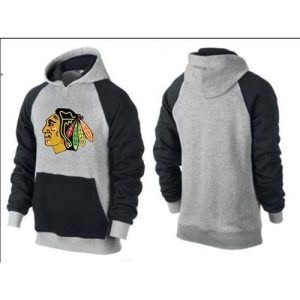 Chicago Blackhawks Pullover Hoodie Grey & Black