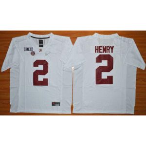 Crimson Tide #2 Derrick Henry White 2016 National Championship Stitched NCAA Jersey