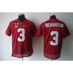 Crimson Tide #3 Trent Richardson Red 2016 College Football Playoff National Championship Patch Stitched NCAA Jersey
