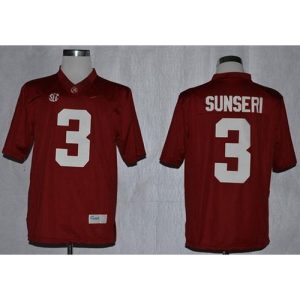 Crimson Tide #3 Vinnie Sunseri Red Limited Stitched NCAA Jersey