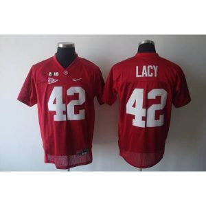 Crimson Tide #42 Eddie Lacy Red 2016 College Football Playoff National Championship Patch Stitched NCAA Jersey