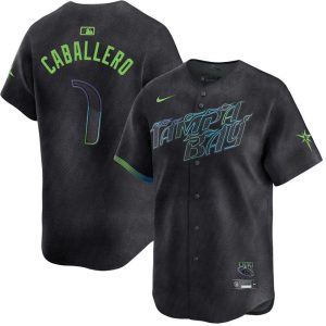 Men's Tampa Bay Rays #7 Jose Caballero Nike Graphite Home Elite Player Jersey