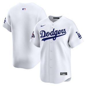 Men's Los Angeles Dodgers  White 2024 World Series Champions Home Limited Jersey