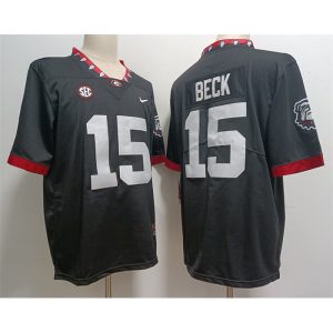 Georgia Bulldogs #15 Carson Beck Black Stitched Jersey