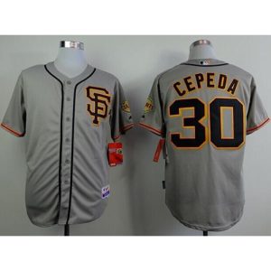 Giants #30 Orlando CePena Grey Cool Base Stitched MLB Jersey