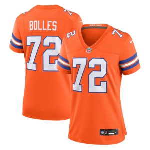 Women's Denver Broncos Garrett Bolles  Orange Mile High Collection 1977 Throwback Player Game Jersey