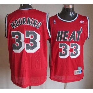 Heat #33 Mourning Red Throwback Stitched NBA Jersey