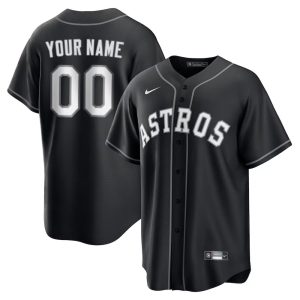 Youth Houston Astros Nike Custom Black Lights Out Replica Jersey
