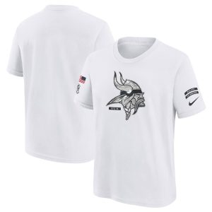 Youth Minnesota Vikings  White 2024 Salute To Service T-Shirt