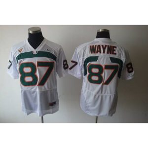 Hurricanes #87 Reggie Wayne White Stitched NCAA Jerseys