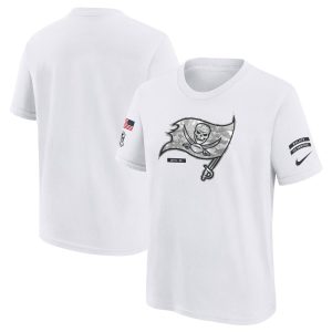 Youth Tampa Bay Buccaneers  White 2024 Salute To Service T-Shirt