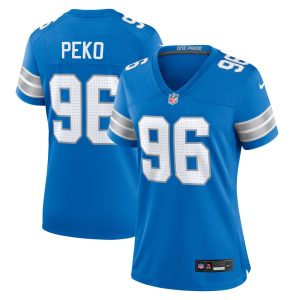 Women's Detroit Lions Kyle Peko   Blue Game Jersey