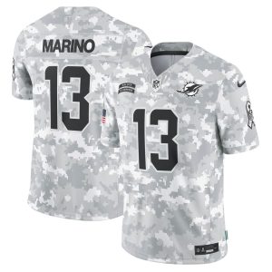 Men's Miami Dolphins Dan Marino  Arctic Camo 2024 Salute to Service Retired Player Limited Jersey