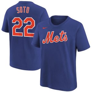Youth New York Mets #22 Juan Soto  Royal Name & Number T-Shirt